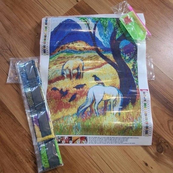 Diamond Painting Kit New Country Scene Horses - Picture 1 of 4